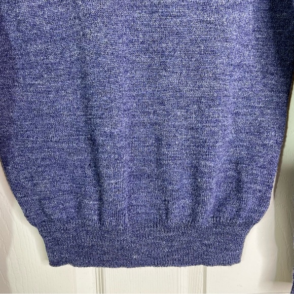 J. Crew Slim Fit Merino Wool V-Neck Elbow Patch Sweater in Blue Men’s Sz S - Picture 4 of 9